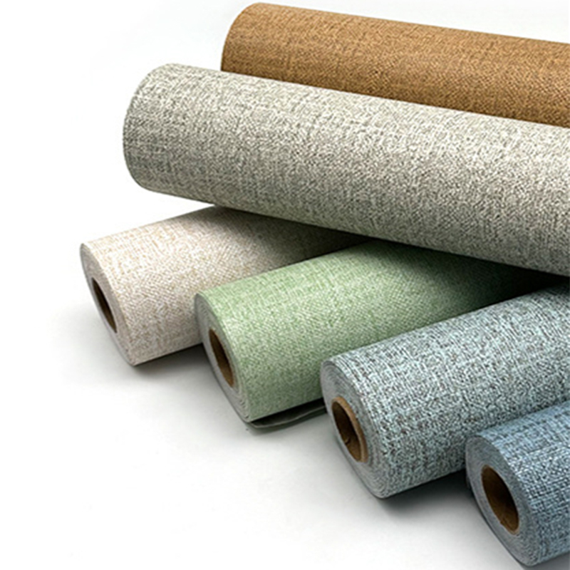 Papel tapiz de imitación de lino autoadhesivo, pegatinas de pared para el hogar, patrón de lino, papel tapiz autoadhesivo, palo impermeable engrosado