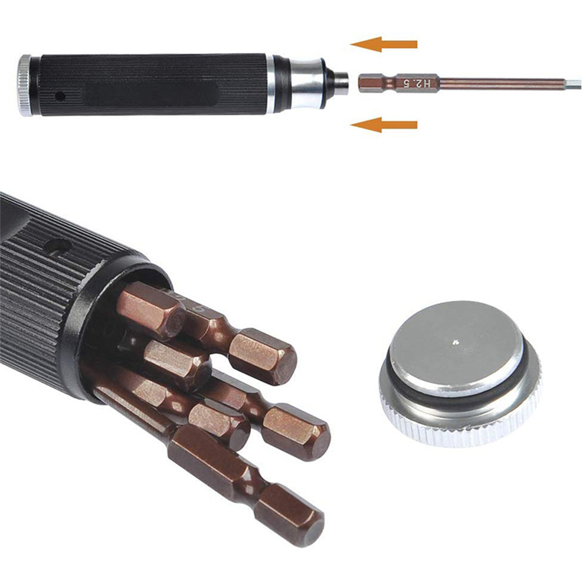 BAAU 2X 6 in 1 ドライバー修復ツールキット 1.5mm 2.0mm 2.5mm 3.0mm 六角ドライバーハンドセット RC FPV レーシングドローン用