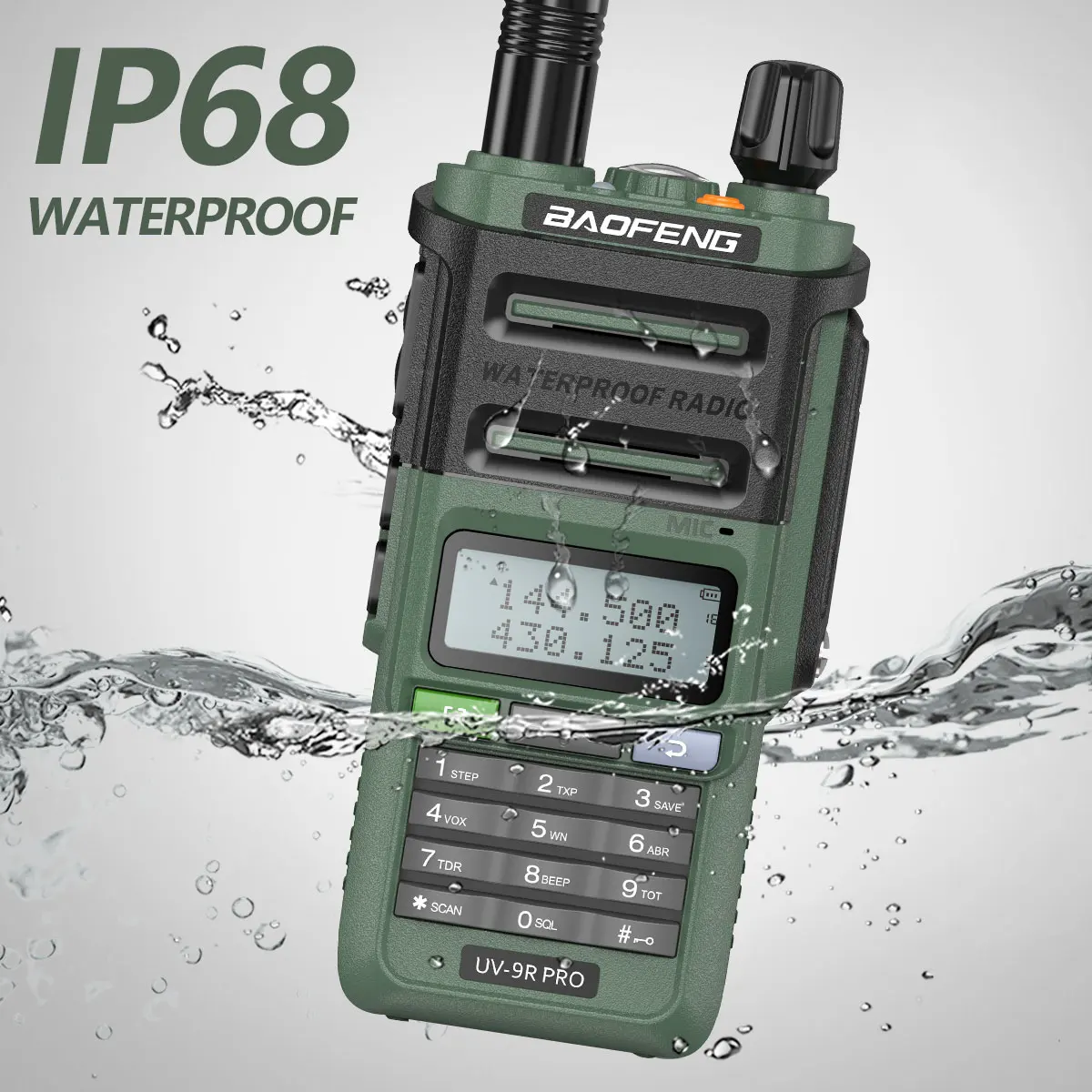 Baofeng UV-9R Pro V2 Walkie Talkie Wasserdicht IP68 Typ-C Ladegerät VHF/UHF Amateurfunk 50 km Long Range Upgrade UV-9R Plus