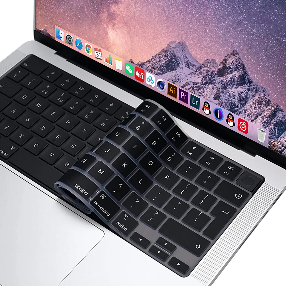 Housse de clavier Compatible pour MacBook Air 2022 13.6 m2 A2681/2021 2023 MacBook Pro14 16 M1 A2442 A2485 A2779 A2780 avec identification tactile
