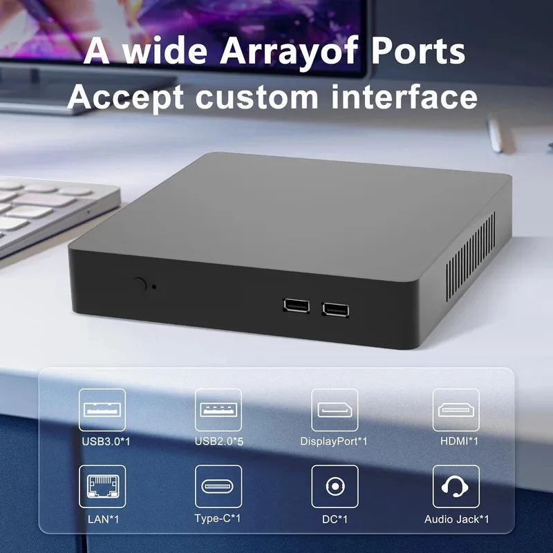 Full Set Up Core I7 I5 I9 Fanless Industrial Computer Mini Pc Gamers Completo