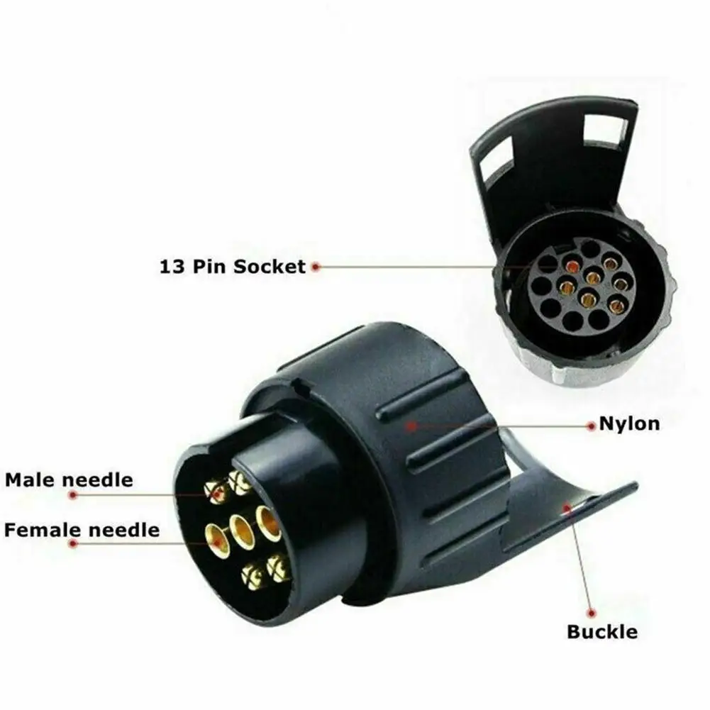 7 pinos a 13 pinos reboque caravana barra de reboque reboque adaptador tomada elétrica conversor 12v conector elétrico adaptador carro caminhão