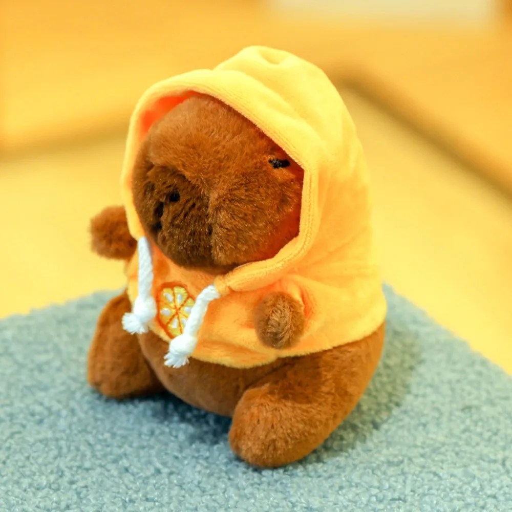 Süßes kleines Capybara-Plüschtier mit Flügeln, Kapuzenpullover, Simulation, Capybara-Puppe, flauschiges Spielzeug, Geburtstagsgeschenke