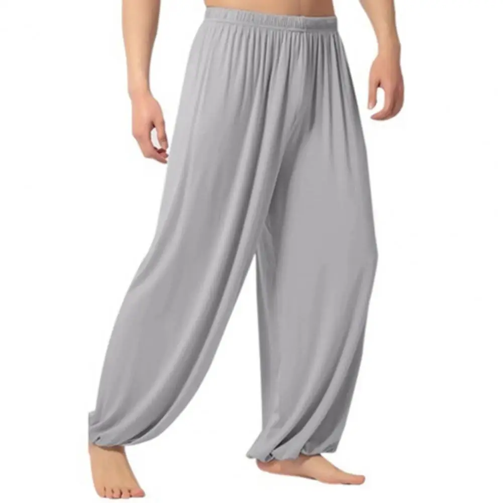 Pure สีหลวมตรงกางเกงผู้ชาย Sweatpants Modal ฤดูใบไม้ผลิสบายๆกางเกงผู้ชายกีฬากางเกงโยคะอินเทรนด์เสื้อผ้า
