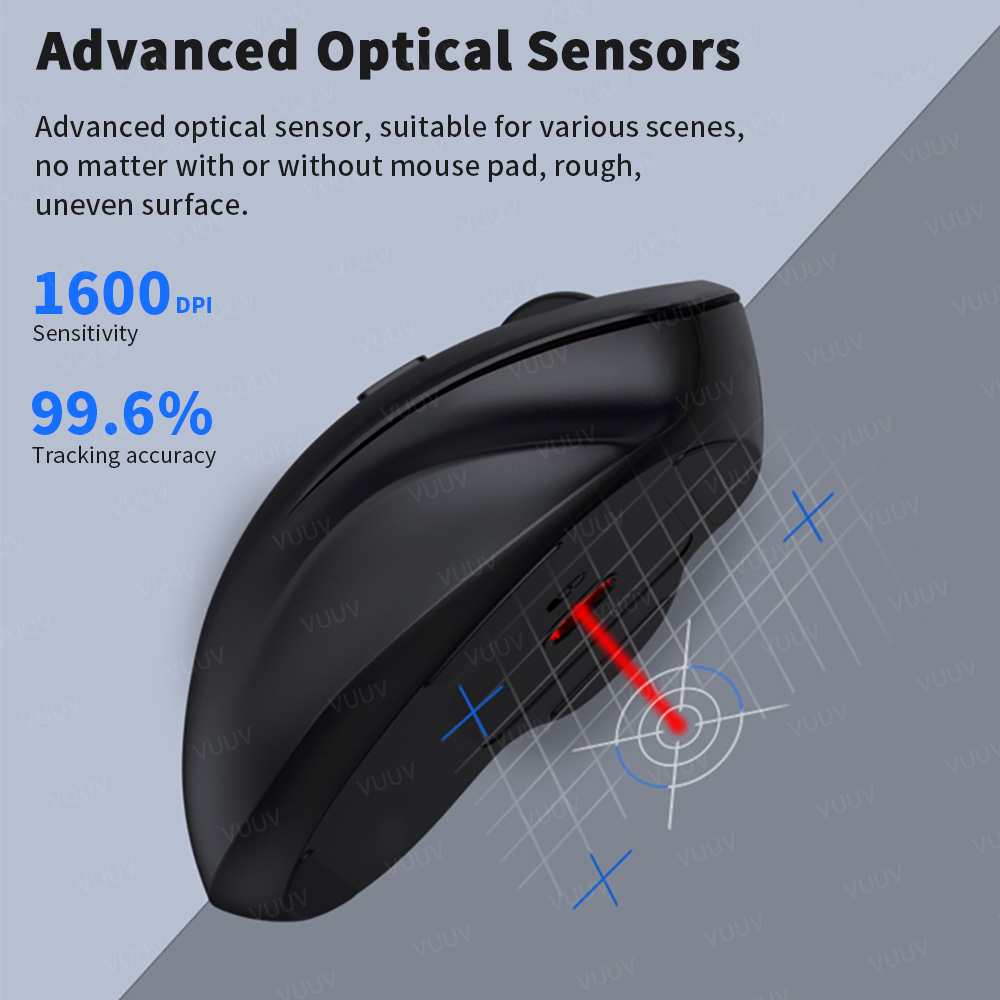 Ergonomiczna bezprzewodowa mysz Bluetooth do komputera PC Laptop Macbook 1600DPI Dual Mode Mouse dla IOS Android Tablet