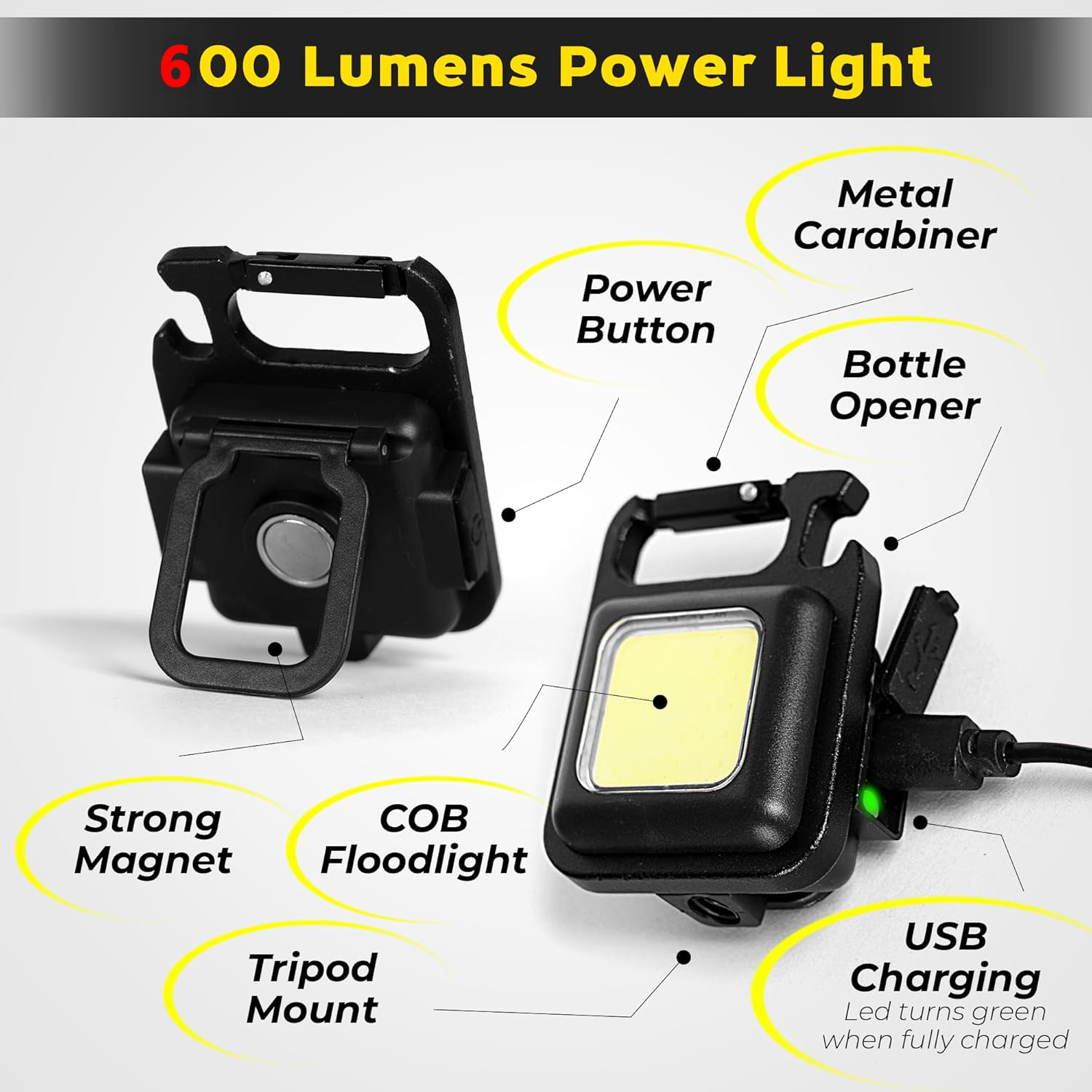 Portable Keychain Light Mini Multifunctional Camping Flashlight USB Rechargeable Work LED Bright COB Pocket Clip Lantern 1-10Pcs