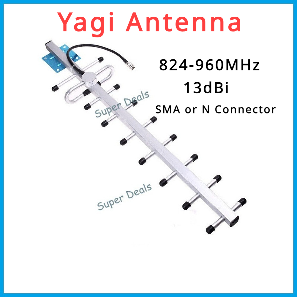 Antena Yagi ZQTMAX 13dB 824-960MHz para amplificador de señal de teléfono móvil 800/850/900 MHz CDMA GSM repetidor 2g 4g amplificador móvil