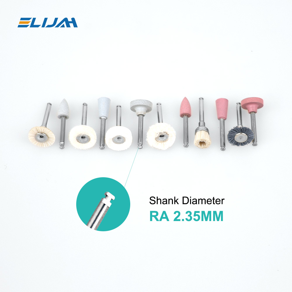 Denspay Dental 12 unids/caja Kit de pulido compuesto RA 2,35mm para mango de baja velocidad porcelana dientes naturales pulido de uñas