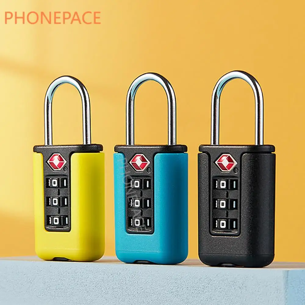 PHONEPACE Diseño de contraste negro Cerradura de combinación de 3 dígitos Candado para equipaje de viaje Contraseña Cerradura de código de aduana cambiable