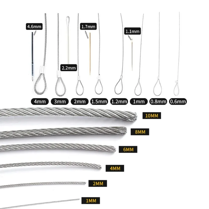High Quality 304 Stainless Steel Wire Rope Lifting Wire Rope Diameter 0.3-4.0mm 1x7 7x7 7x19