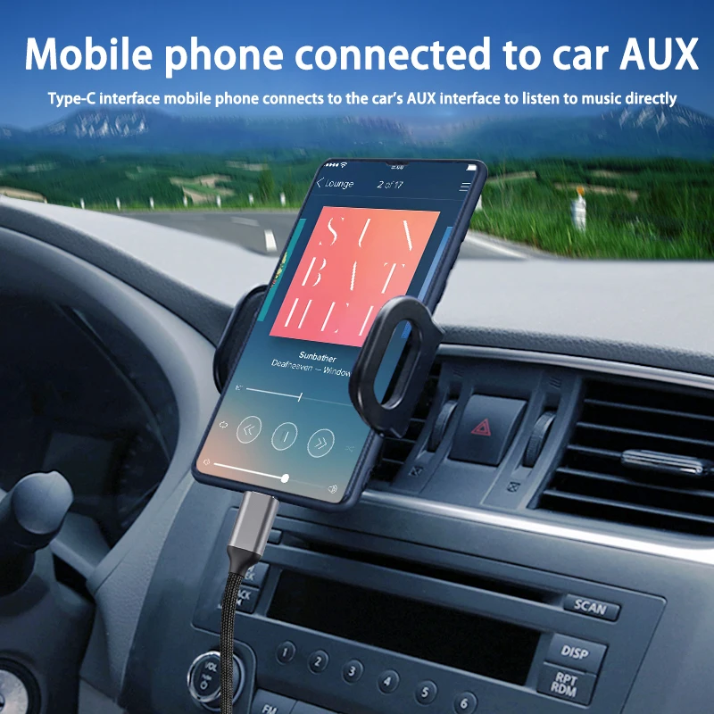 AUXオーディオケーブル USB-C - 3.5mmジャック AUXコード 車載スピーカー ヘッドホンアダプター Samsung Xiaomi Huawei対応 ユニバーサルType-Cコンバーター