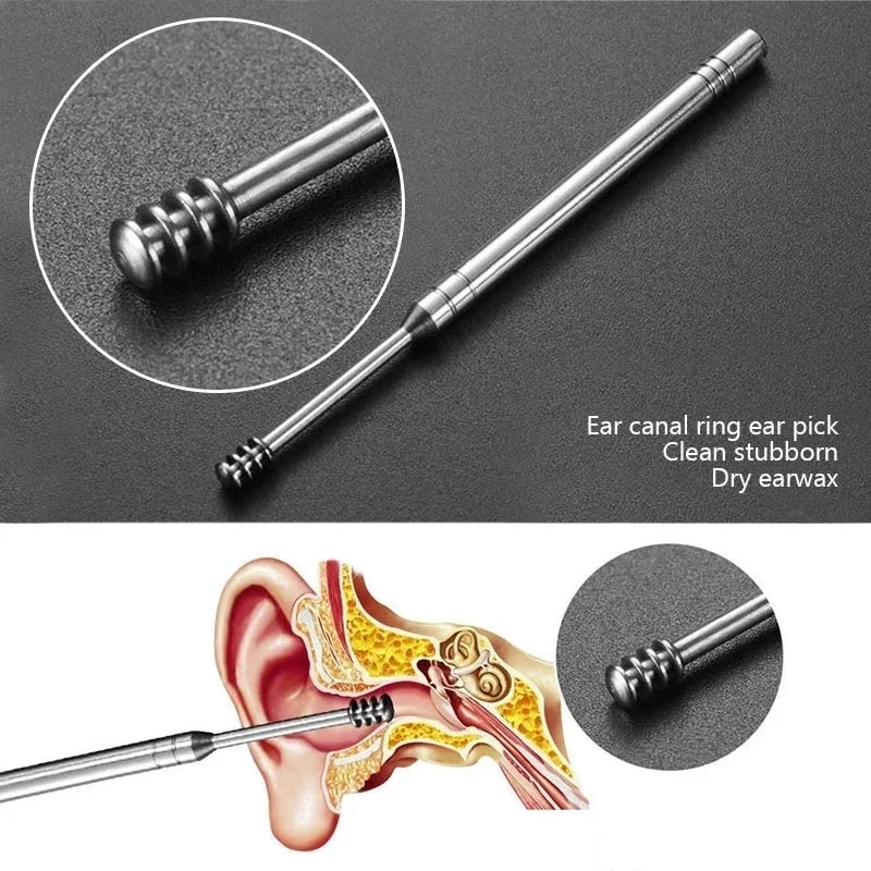 나선형 Earpick 및 귀 큐렛이 포함된 효과적인 6Pcs 귀지 청소 도구, 매일 사용을 위한 귀 관리 도구