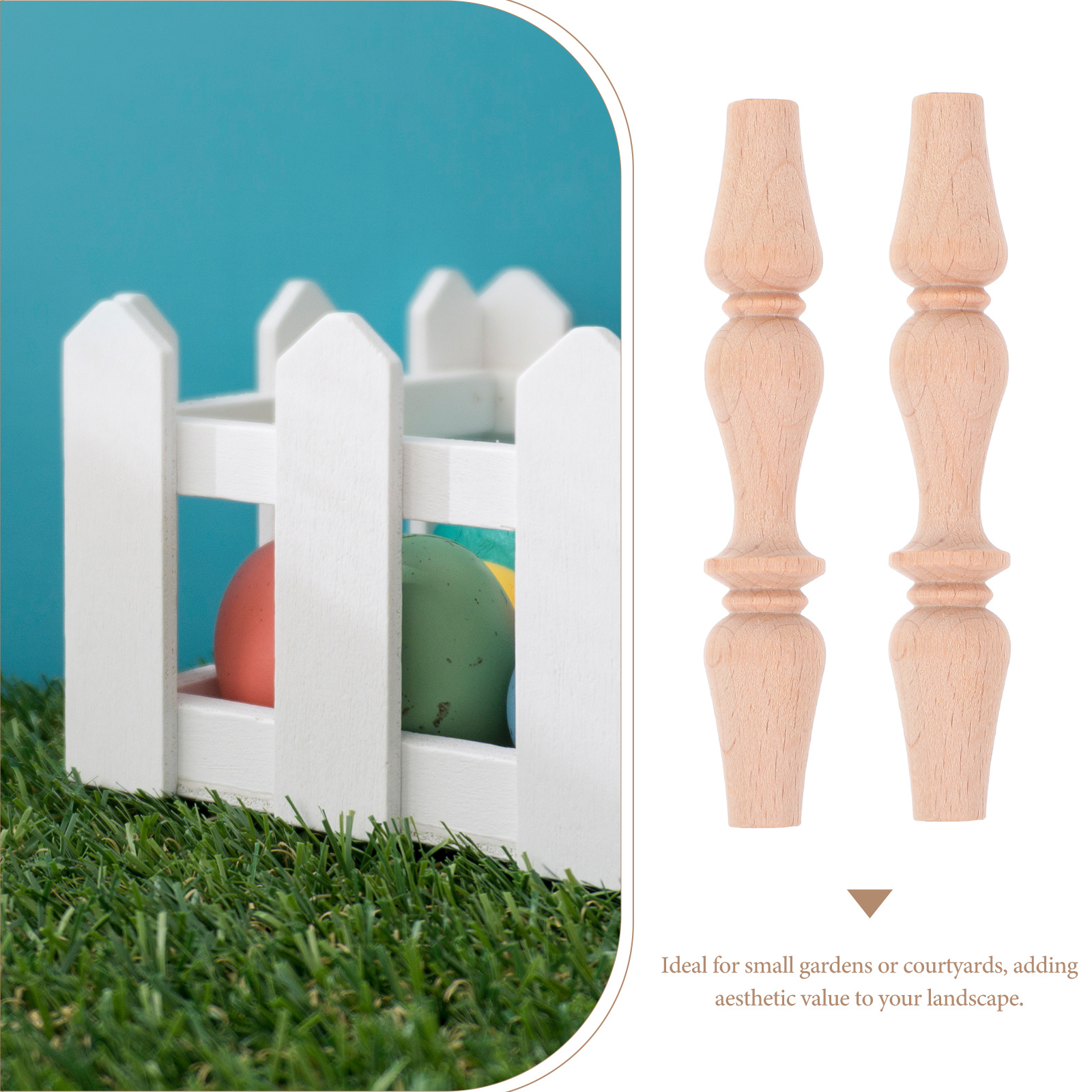 10Pcs Solid Wood Balusters Easy Installation for Indoor Outdoor Staircase Railings Decorative Pillars Railing Spindles Indoor