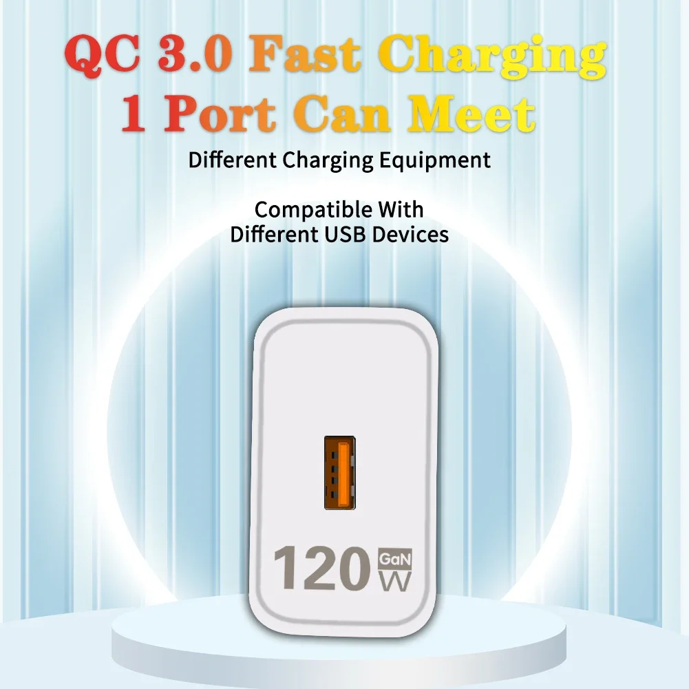 GaN-cargador USB de carga rápida de alta velocidad, adaptador Universal de pared para teléfono móvil, QC 3,0, para Xiaomi 13, 14, Huawei, Samsung S24