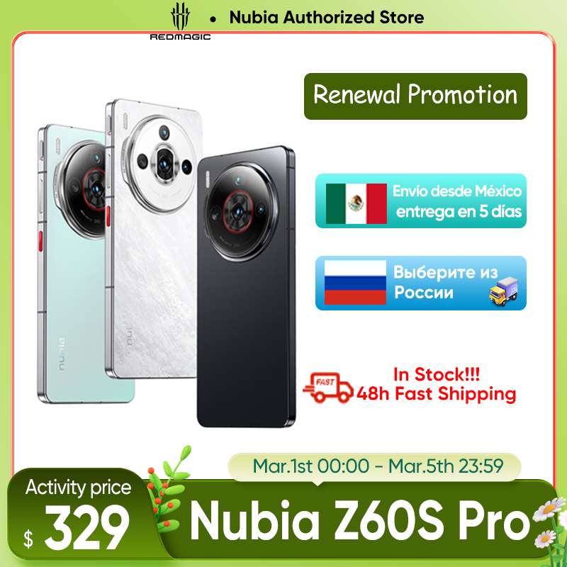 Nubia Z60S Pro Global Version 5G Smartphone Snapdragon 8 Gen 2 MyOS 14.0 120Hz 6.78-inch AMOLED Screen 50M+50M+8M 5100mAh NFC