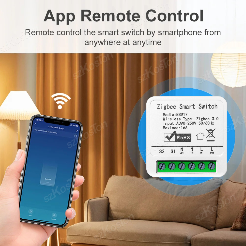 16A Tuya Zigbee3.0 สมาร์ทสวิทช์สมาร์ทสวิทช์ไฟบ้านโมดูล DIY Breaker รีเลย์ APP รีโมทคอนโทรลจับเวลาเสียงสําหรับ Alexa Google
