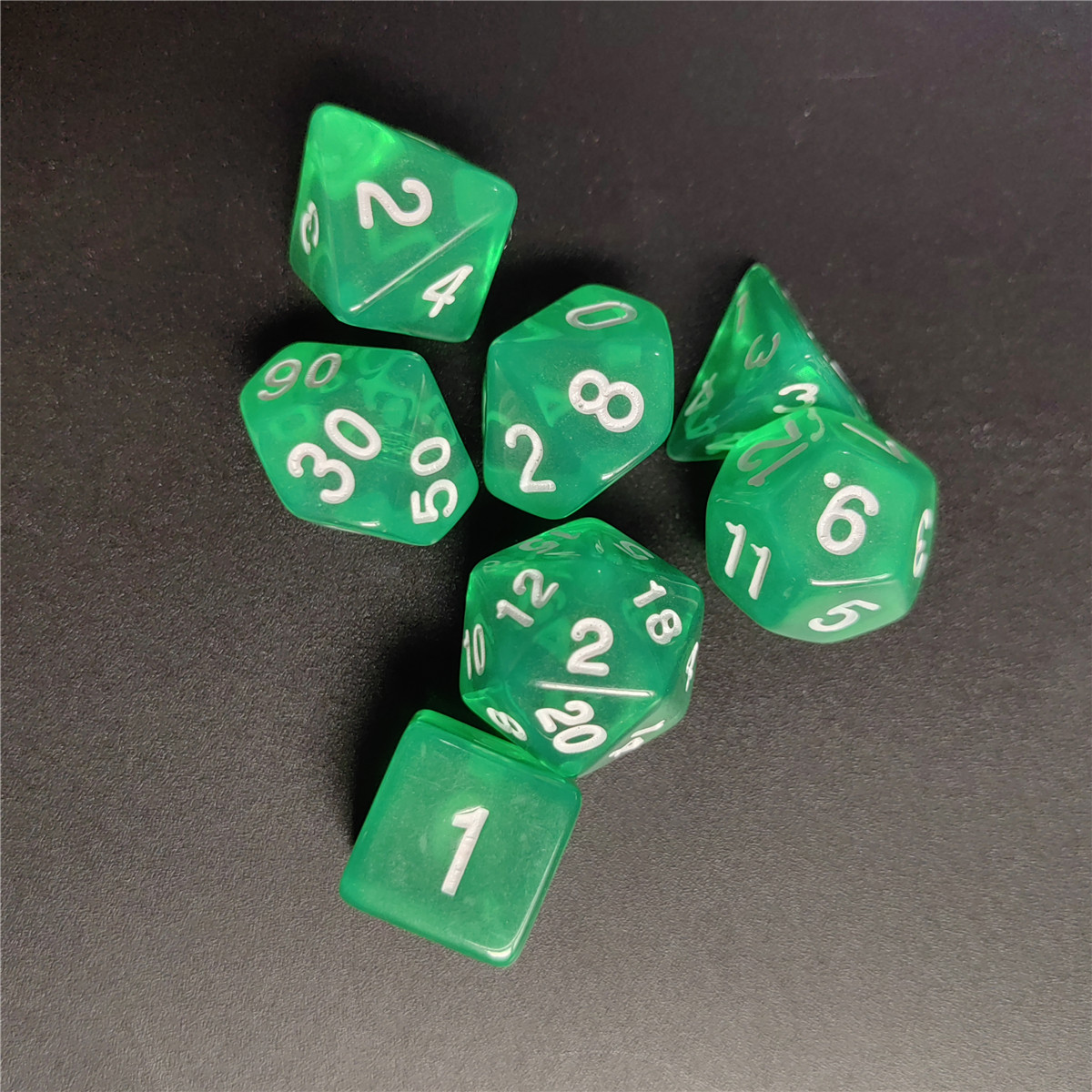 7pcs 1 Set Of High Quality Creative Multi-faceted Dice Multi-color Transparent Acrylic Dice D4 D6 D8 D10 D12 D20 RPG Dice