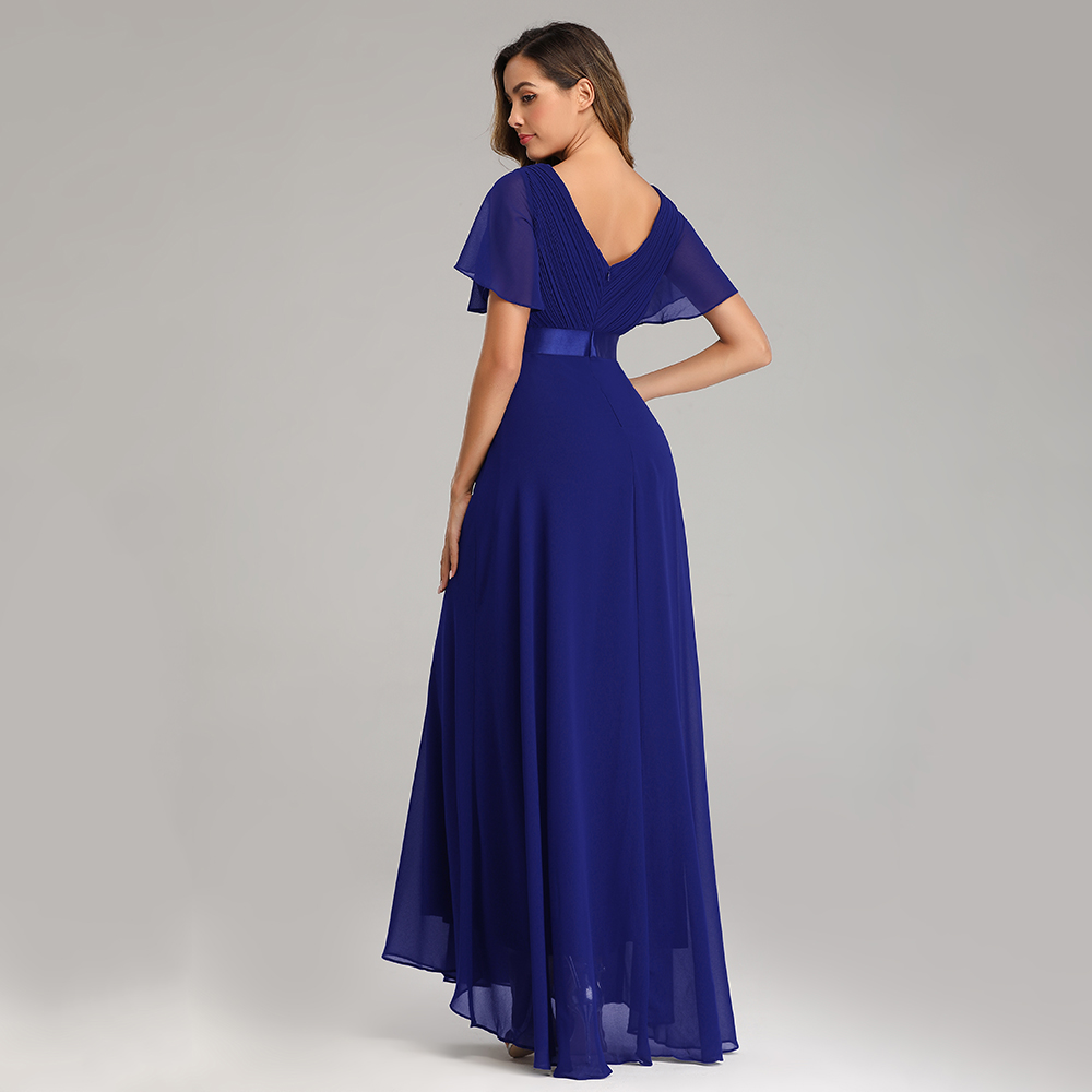 XUCTHHC – Robe De soirée élégante en mousseline De soie, col en v, à volants