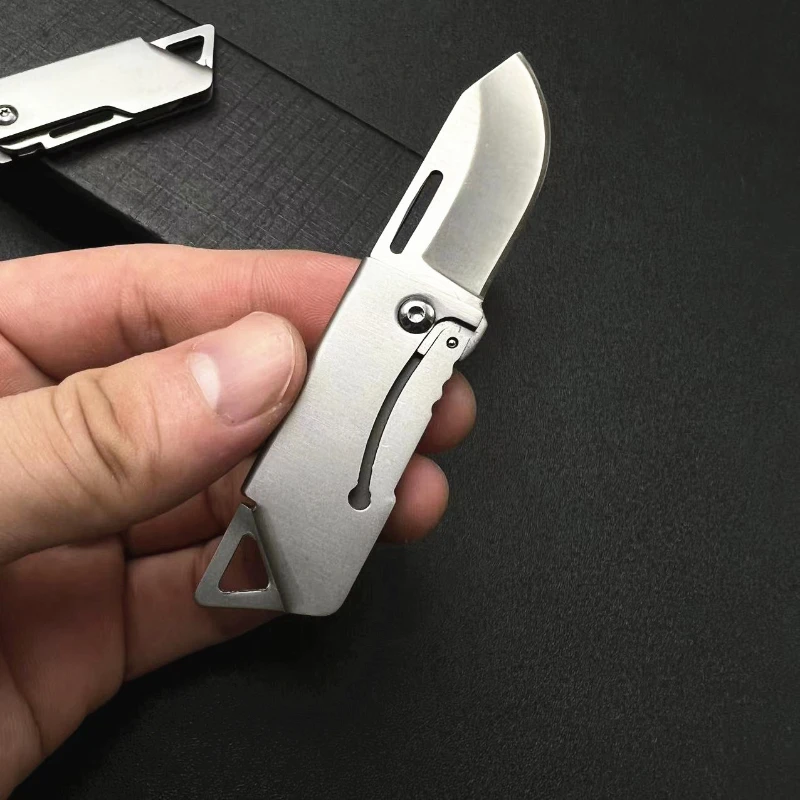 Mini Portable Folding Pocket Knife, Stainless Steel Blade, Keychain, Decoration, Holiday Gift, Travel Camping Tool
