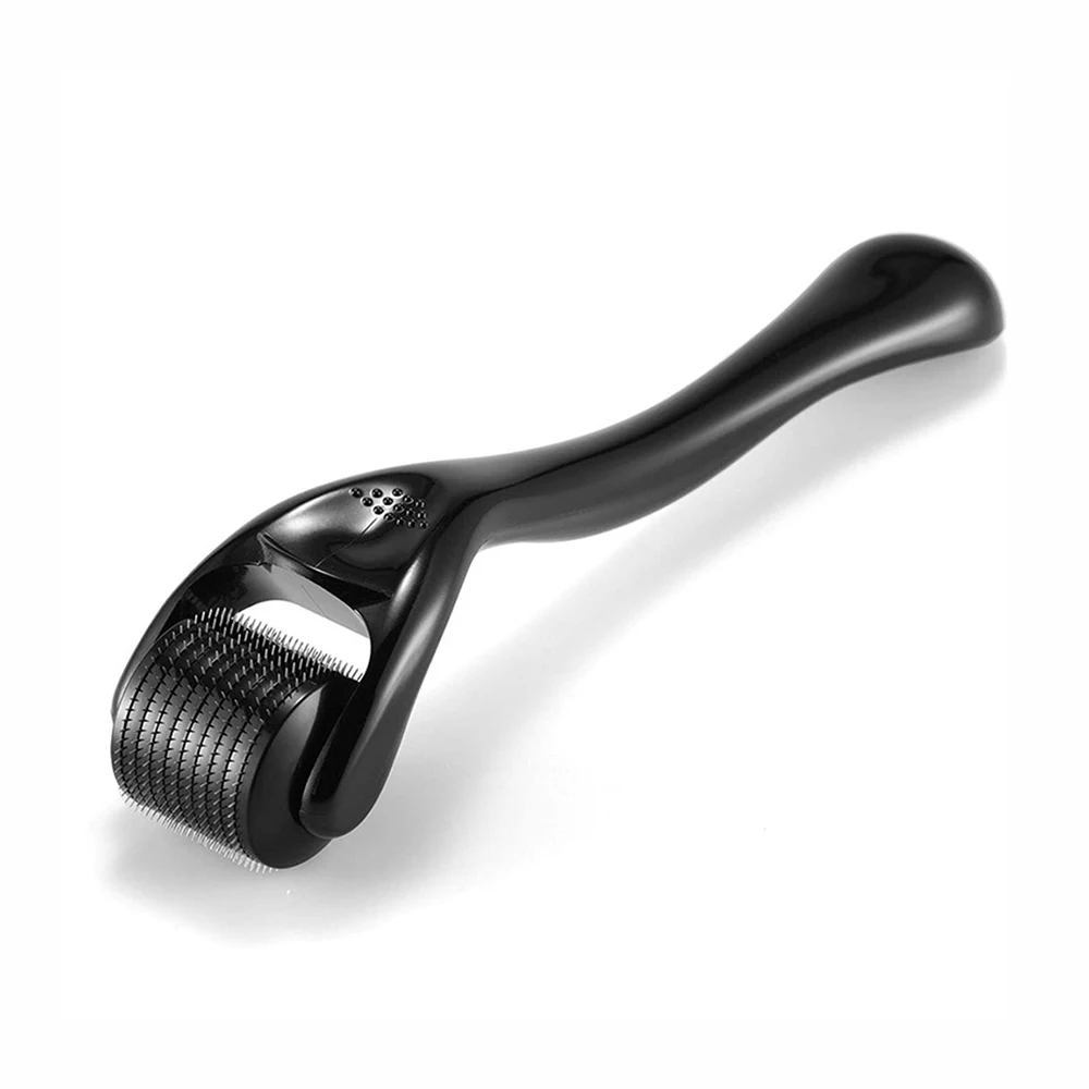 540 Derma Roller สําหรับเครา Titanium Hair Regrowth Skincare Dermoroller Anti-Hair Loss Micro เข็ม Microneedling Roller สีดํา