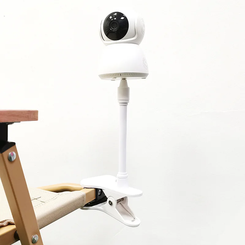 Soporte de abrazadera para cámara Flexible portátil, soporte para Monitor de bebé, soporte para cámara web, soporte Flexible sin perforaciones con Clip
