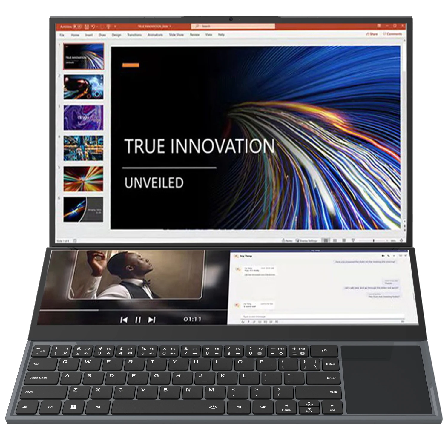 AKPAD Intel Core I7 9750H Dual Screen Laptop 16 Inch (14 Inch Touch Screen) Gaming Laptop Notebook Windows 10 11 Pro