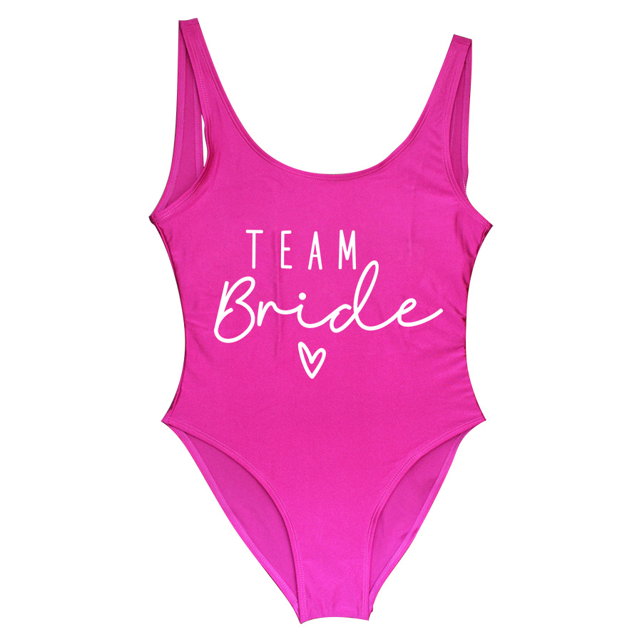 S-3XL Team Bride traje de baño de una pieza Squad mujeres traje de baño despedida de soltera traje de baño verano ropa de playa traje de baño
