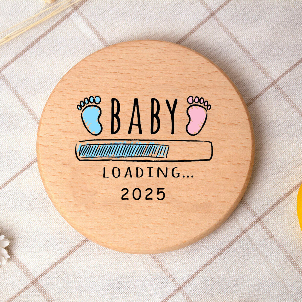ベビーローディング 2025 プリントサインニューブロン木製コースター新しい赤ちゃんプロップ木製コースター木製赤ちゃん誕生発表誕生ギフト