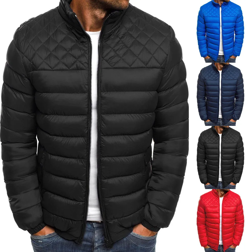 Jaquetas masculinas quentes de inverno jaqueta acolchoada acolchoada casaco casual outwear forrado jaqueta acolchoada gola roupas