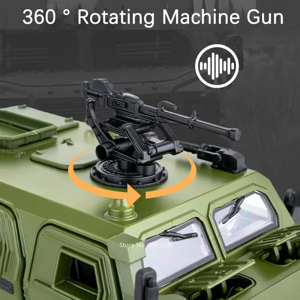 東風-m-terrain装甲車のおもちゃ、ミニチュアモデル、軽い音楽、軍用オフロード車、オープンドア、キッズクリスマスギフト、1:18