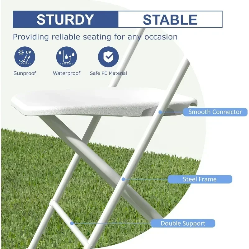 Hot Sellers.20 Pack White Folding Chairs, Folding Chairs Outdoor Indoor, 350lb Capacity,Portable Event Chair.NEW