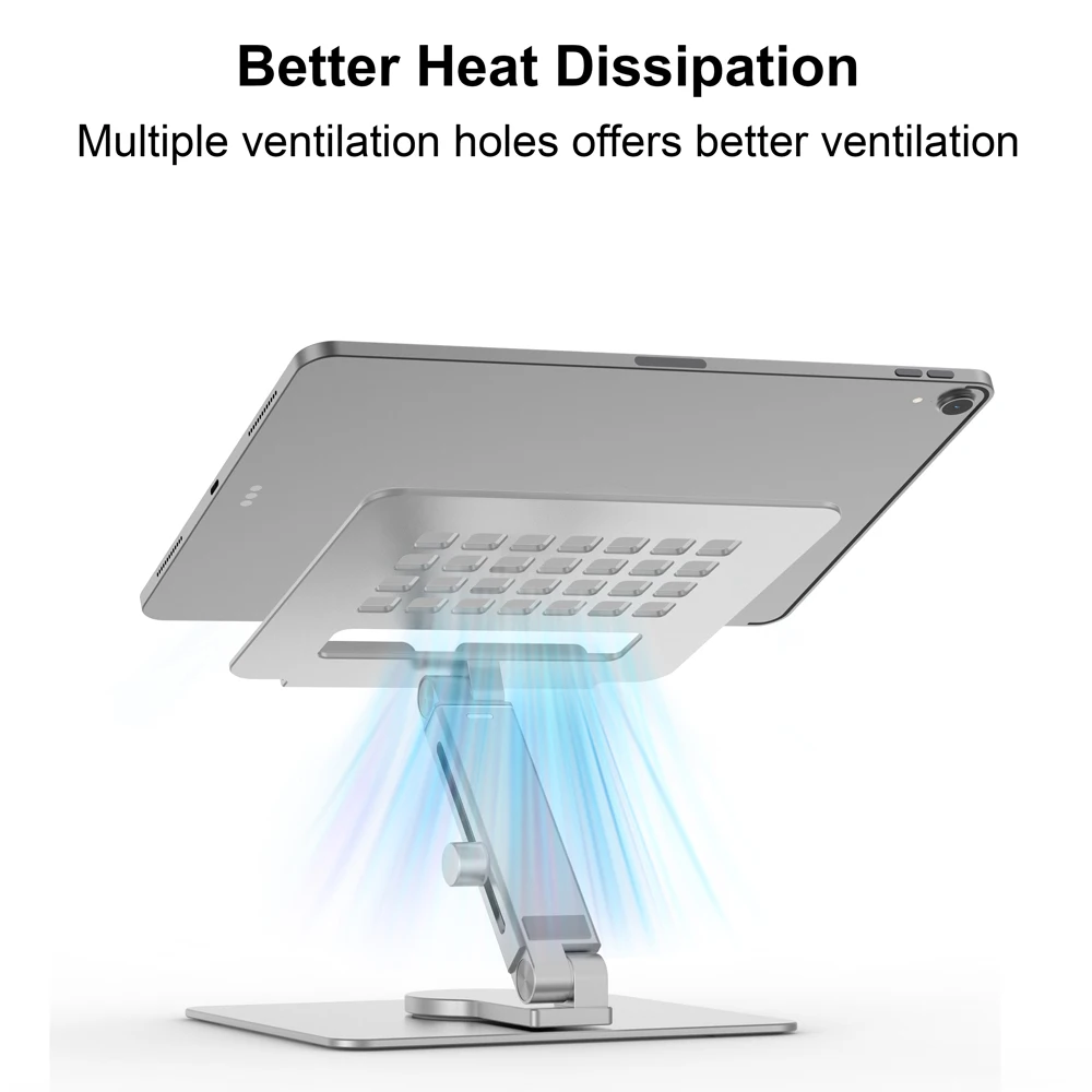 Portable Aluminum Tablet Stand Holder Desktop Folding Adjustable Rotating Metal Universal Stand for Ipad Pro Air Office Home Use
