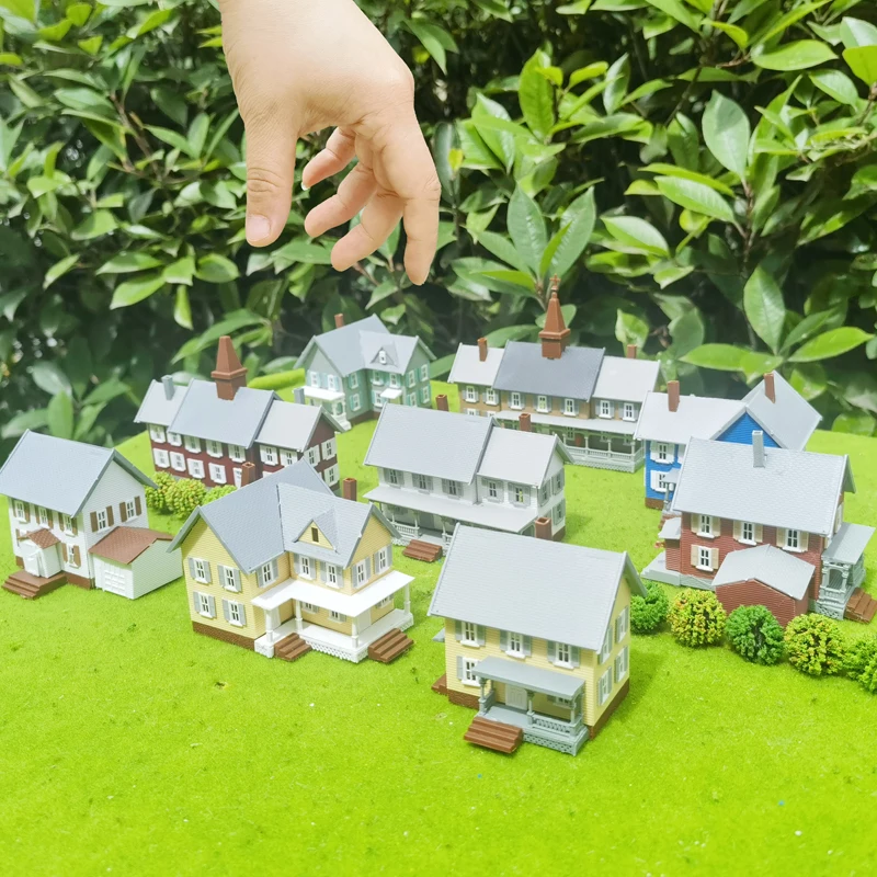 N Scale Model Dwelling House 1:150 American Style Courtyard Model Scale Kit Building Material Diorama scale Train Railway Layout