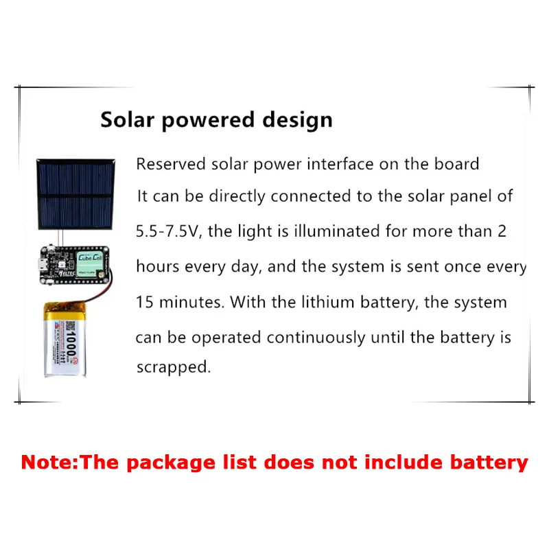 Heltec Lora Node ASR650x CubeCell AB01V2 Placa de desarrollo para arduino con panel solar