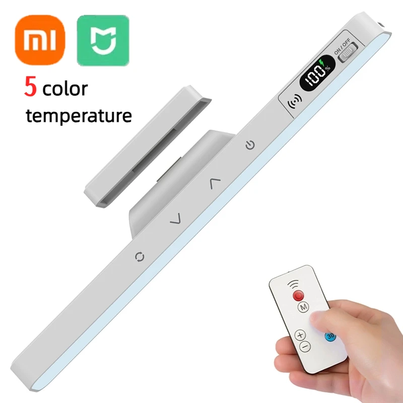 XIAOMI-Lámpara de mesa táctil, lámpara de escritorio magnética, batería recargable integrada para lectura, armario, espejo, mesita de noche, recarga de luz nocturna