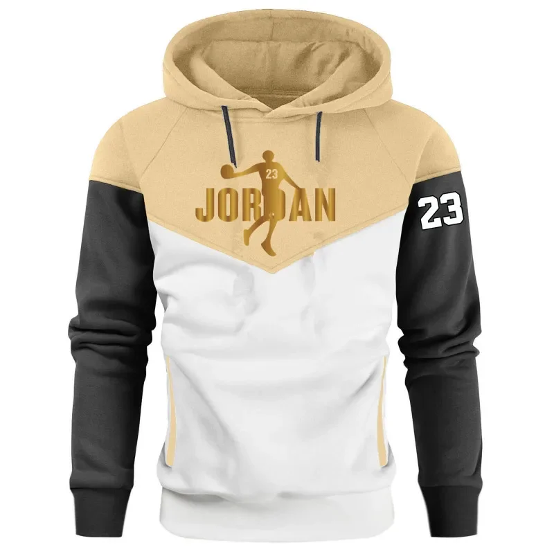 Sudadera con capucha informal para hombre y mujer, Jersey holgado y cómodo de talla grande con estampado de retazos y cordón, otoño/invierno 2024