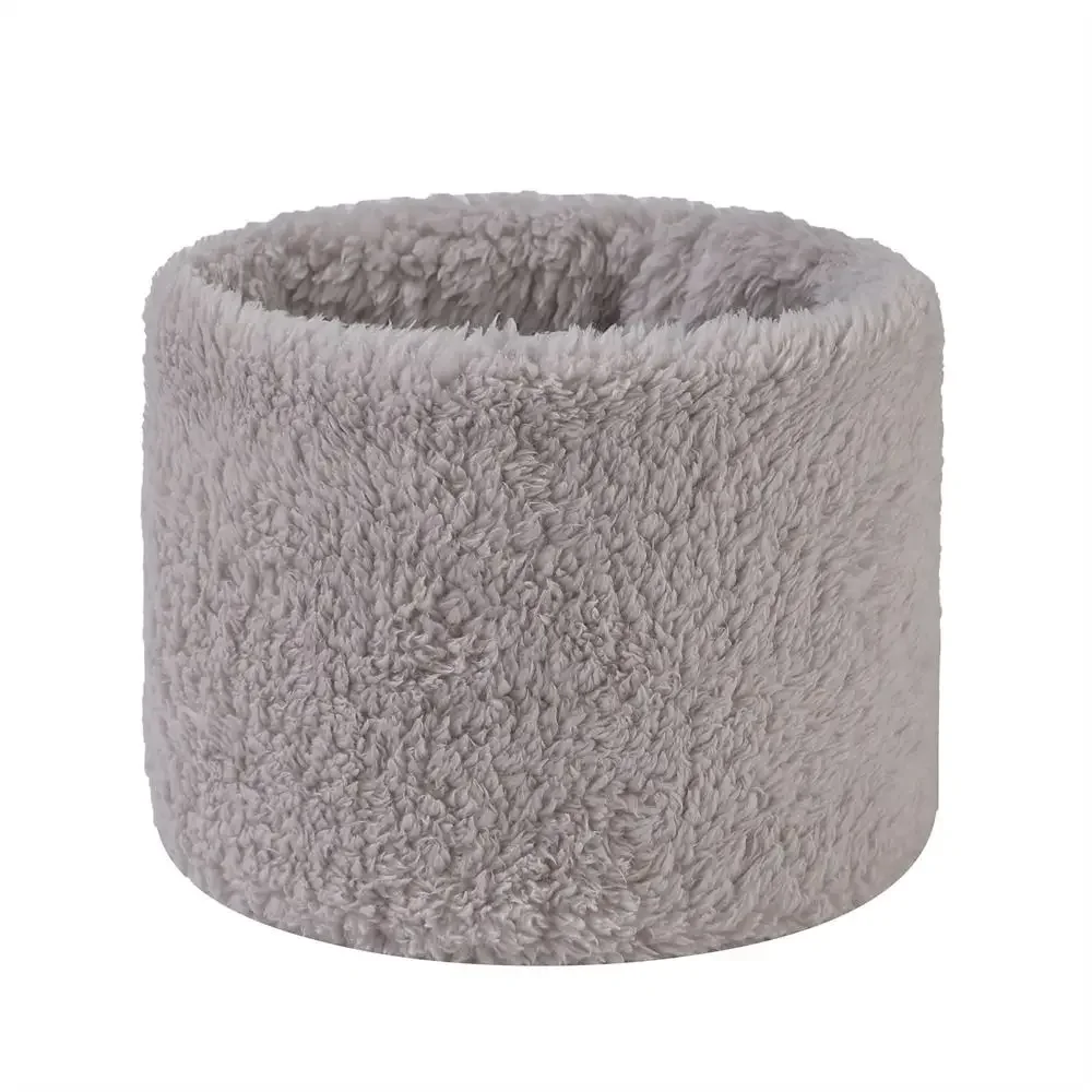 Moda de pelúcia pescoço gaiter manter quente cor sólida colar à prova de frio meia máscara facial para outono inverno capa facial