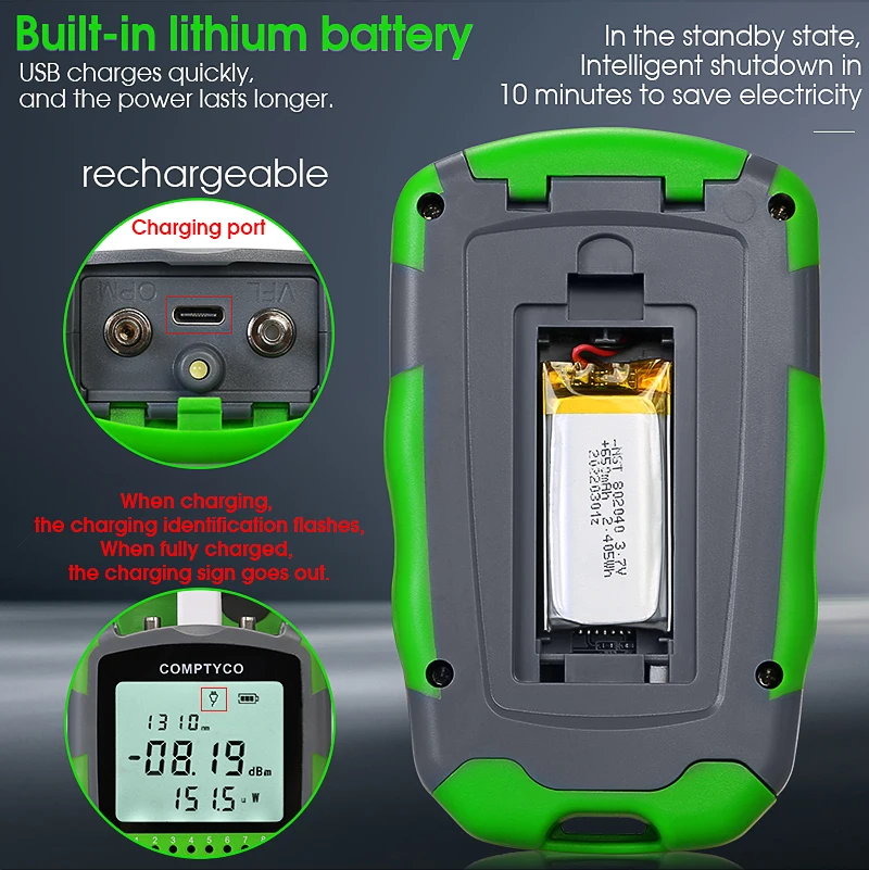 Mini Optical Power Meter M5/M7/MC5/MC7 FTTH มือถือสายไฟเบอร์ออปติกทดสอบ OPM -50 ~ + 26/-70 ~ + 10dBm พร้อมการทดสอบเครือข่าย/ไฟ LED