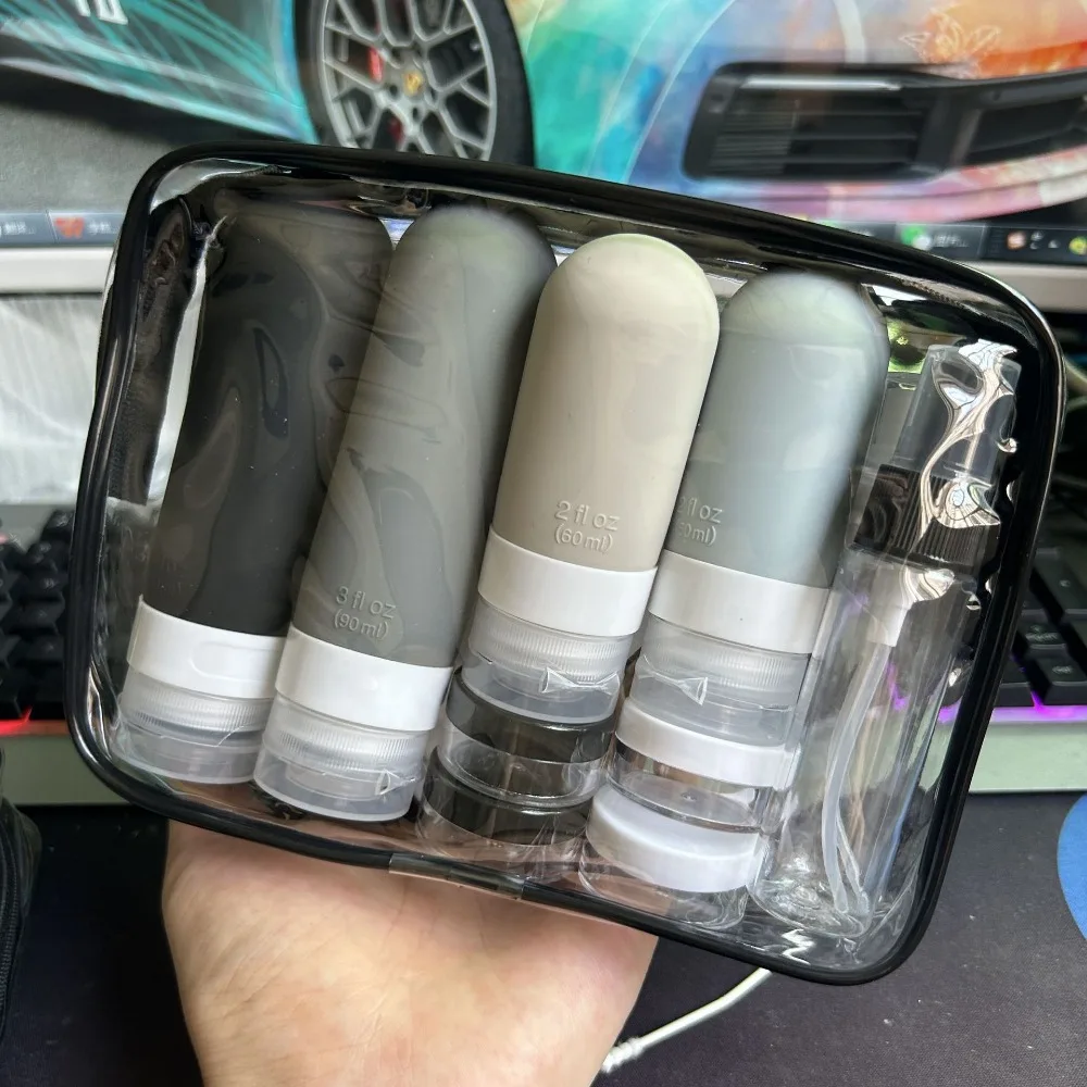17pcs/4pcs Travel Bottle Set Leak-Proof Container Portable Refillable Toiletries Shampoo Conditioner Lotion Liquid Empty Bottles