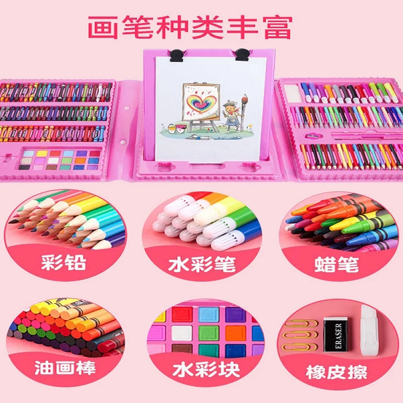 Children's Painting 색칠공부 Full Set Brushes Art Tools Gift Box Set Developing Children's Create Draw Interests  Art Supplies