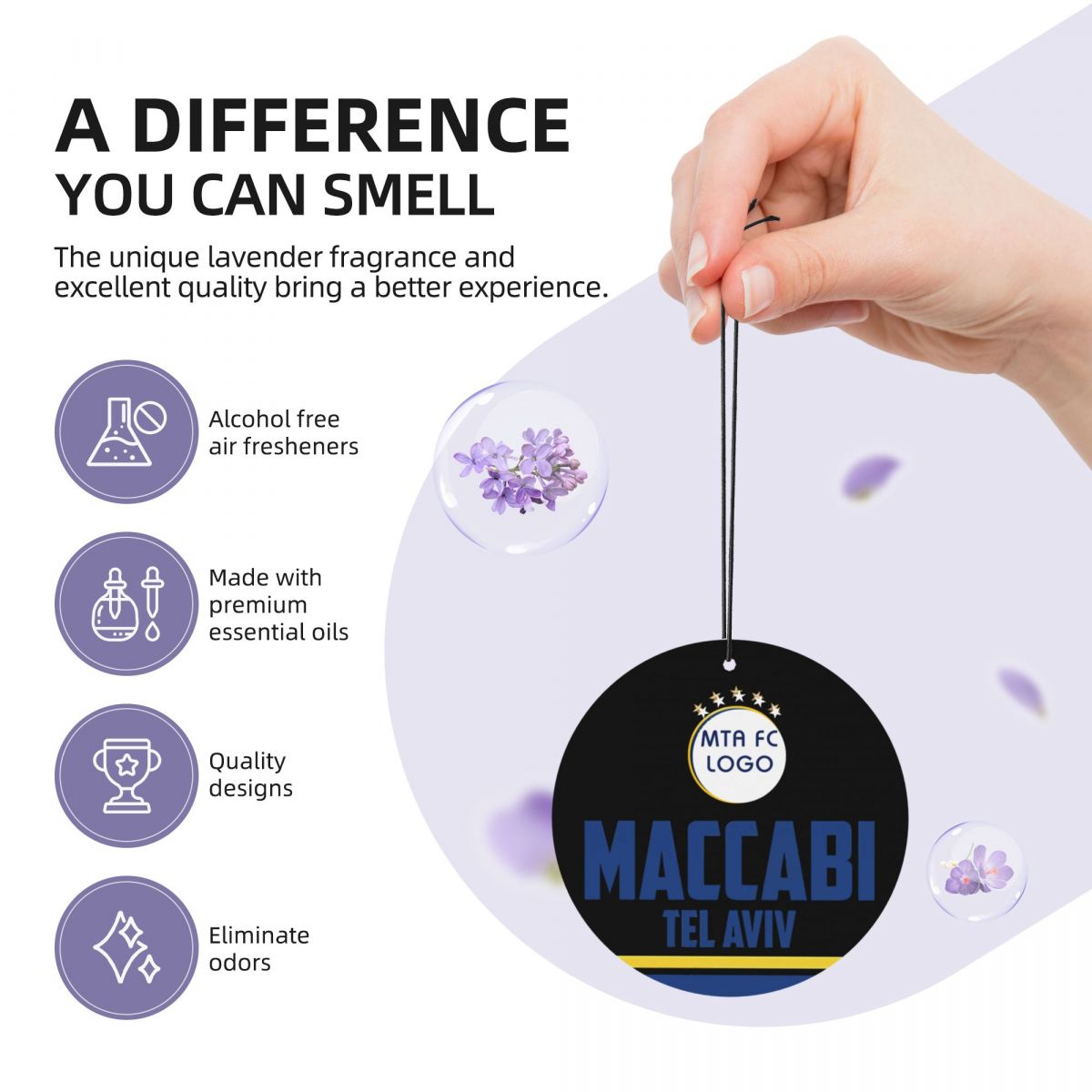 Maccabi-ambientador multifuncional para coche, desodorante de fragancia, fácil de colgar, aromaterapia, accesorios interiores