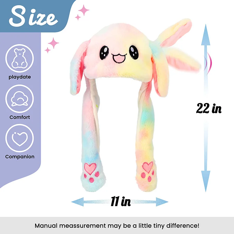 หูค่าเฉลี่ยหมวกกระต่ายน่ารักคอสเพลย์ปาร์ตี้ตลกการ์ตูนเกมหมวก Plush กระโดดหูย้ายหมวกหมวกแปลกใหม่สำหรับเด็กผู้ใหญ่