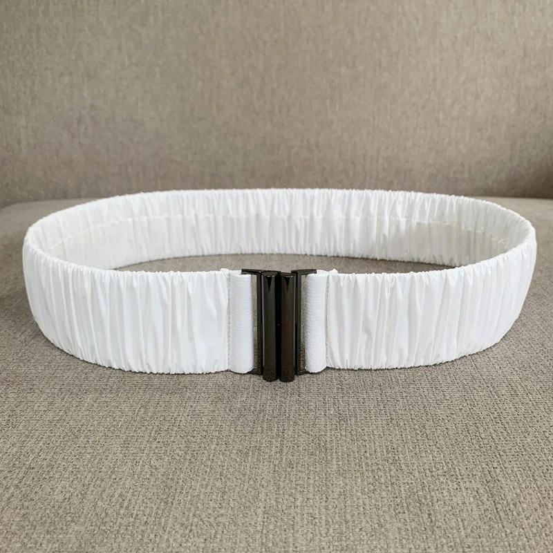 Cinturones anchos con banda elástica para mujer, cinturón sencillo para abrigo, hebilla femenina, correa negra, accesorios de decoración para vestido