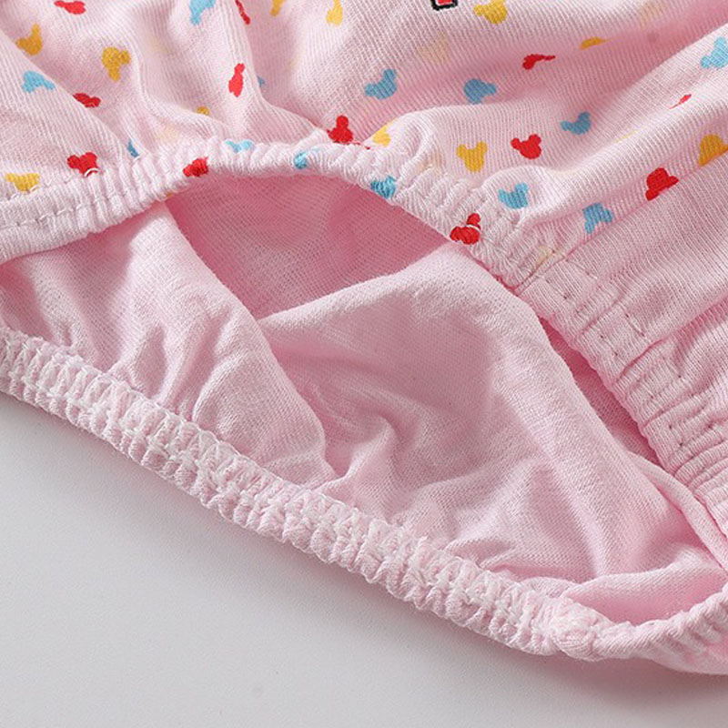 5 Pacotes/Caixa de Roupa Íntima Infantil com Desenho de Mickey, Calcinhas de Algodão Macias para Meninas, Calcinhas de Triângulo para Crianças, Caixa de Presente