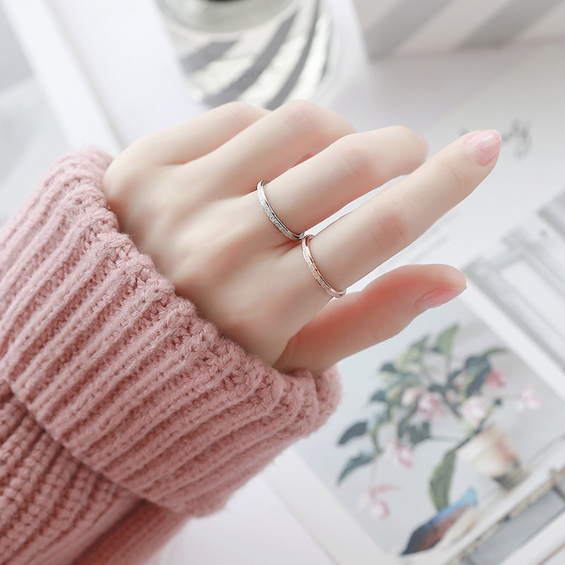Chất Lượng Cao Thời Trang Đơn Giản Tẩy Tế Bào Chết Thép Không Gỉ Nhẫn Nữ 2/4/6 MM Rộng Hoa Hồng Vàng Màu Ngón Tay Tặng cho Bé Gái Trang Sức