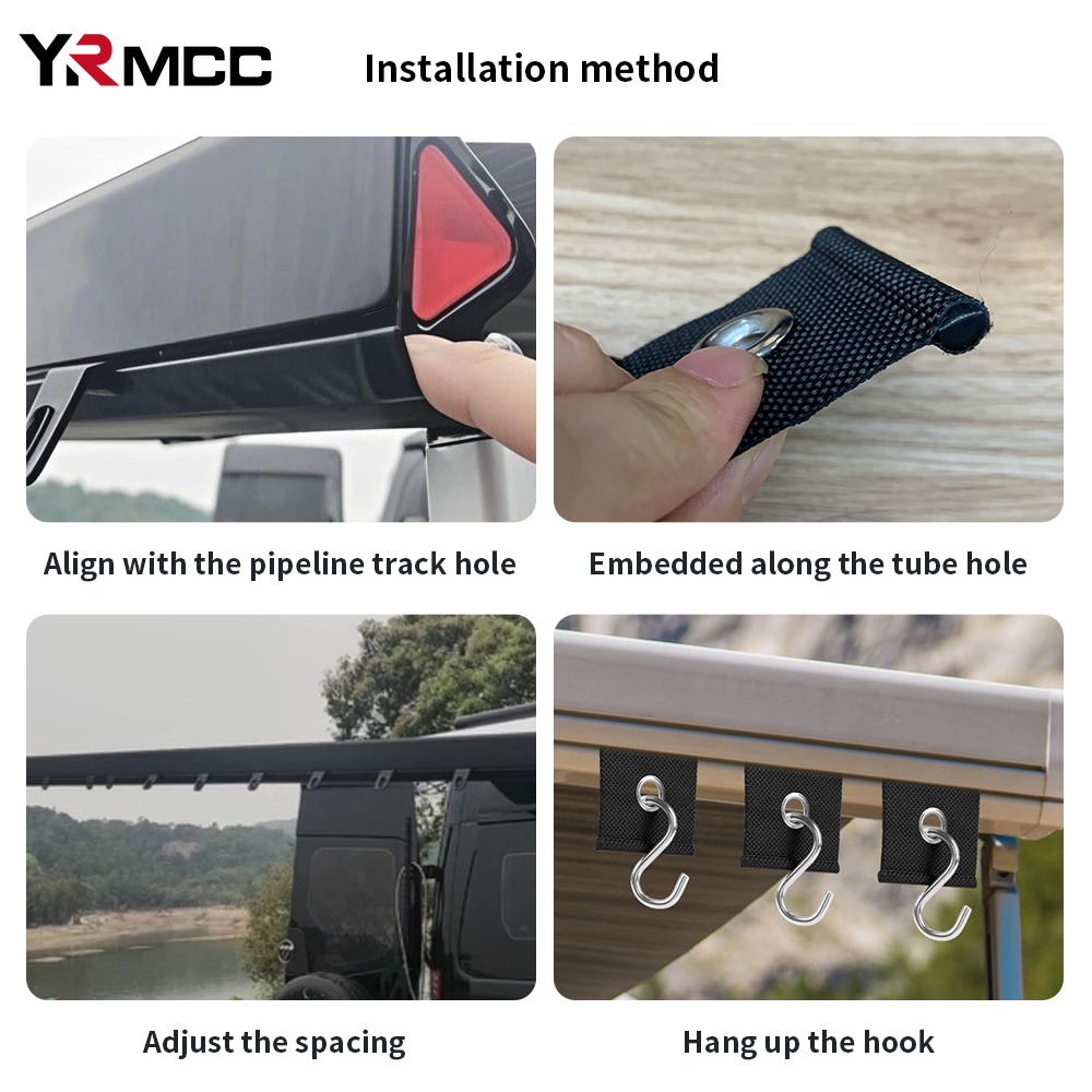 4Pcs S-förmige Camping Markise Haken Clips Langlebige RV Zelt Kleiderbügel Licht Kleiderbügel mit Löchern Praktische Caravan Camperb Zubehör