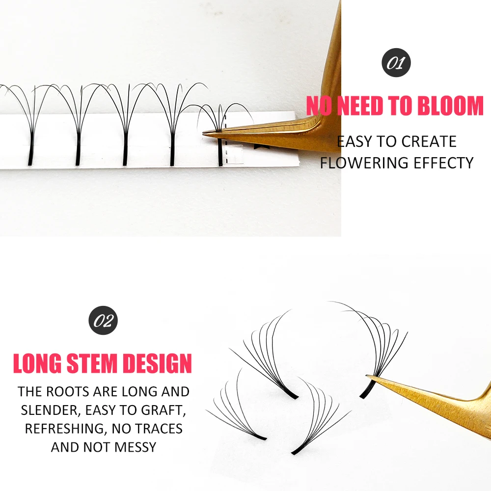 Abonnie 3D/4D/5D/6D Premade Tập Người Hâm Mộ Lông Tơ Hàng Mi Dài Thân Nga Tập Lông Mi Nối Dài Tất Cả kích Thước Quạt