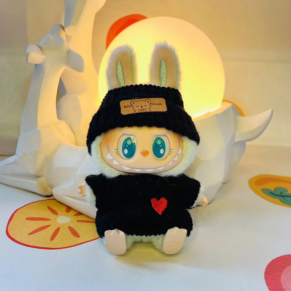Mini Plüsch Puppe Kleidung Outfit Zubehör Für Korea Kpop Exo Labubu Idol V2 sitzende party Liebe pullover hut set Kleidung geschenk