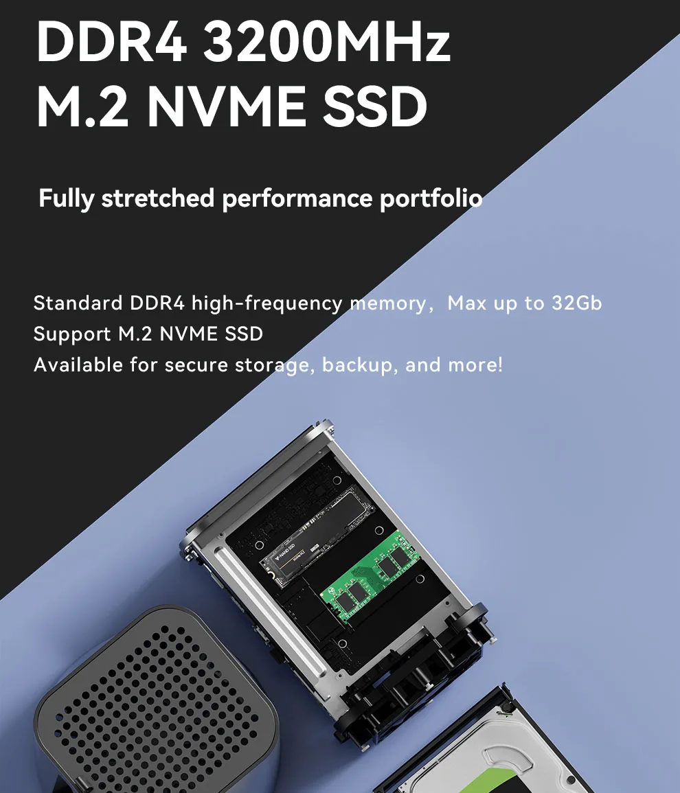 BEBEPC NAS Mini PC Barebone Kit with AMD R7 5285U/N100/N150 DDR4 M.2 NVME 2280 WiFi6 Linux Support, Desktop for Home Win11 Ready