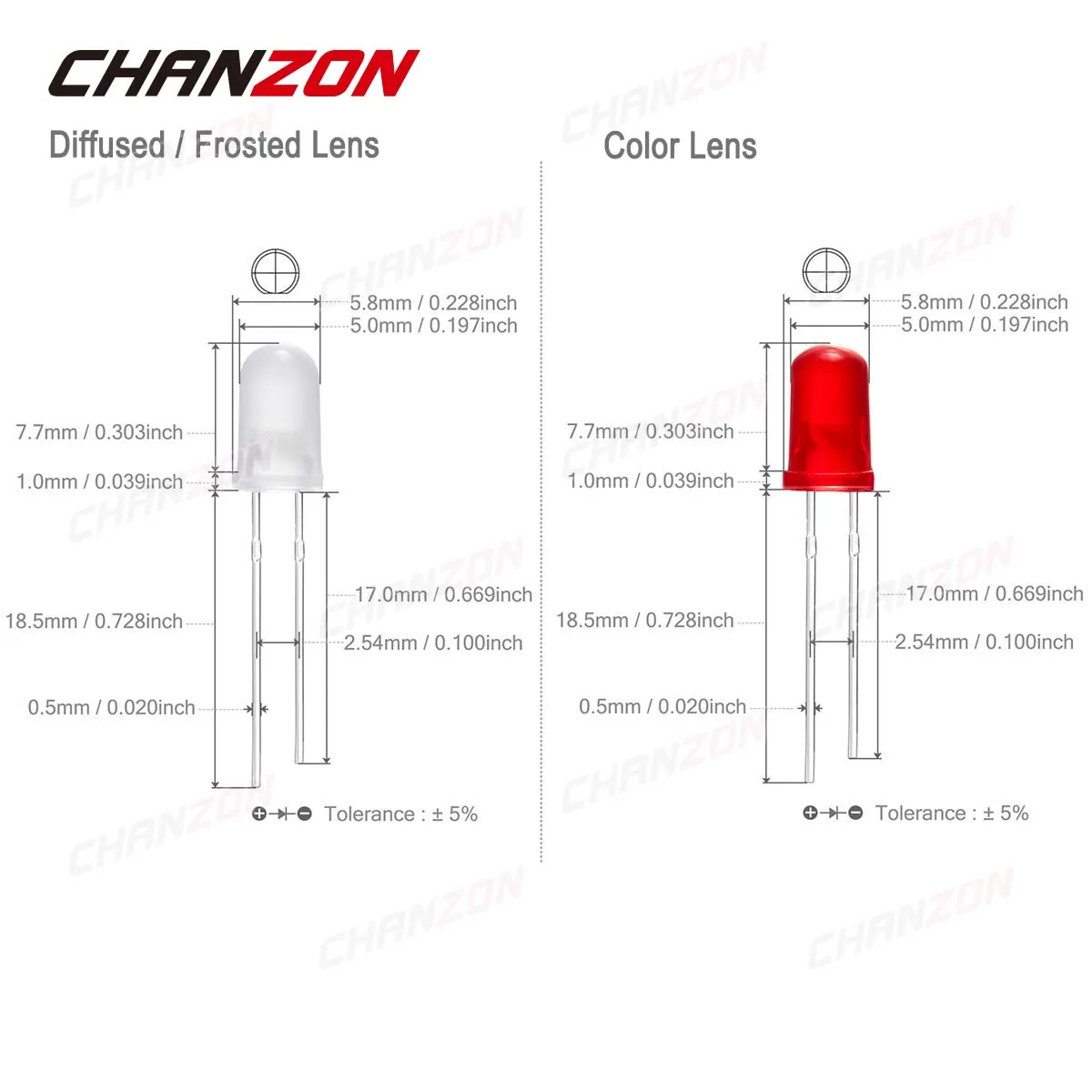 Khuếch Tán 5Mm Led Diode Bộ Trắng Đỏ Xanh Lá Xanh Dương Vàng Cam 2V 3V Ánh Sáng Phát Ra Assortment bộ Tự Làm Arduino Pcb Mạch